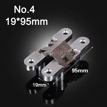 

1PCS Hidden Hinges Size 19x95mm Bearing 25KG Invisible Concealed Cross Door Hinge Stainless Steel Hinge For Folding Door KF1061