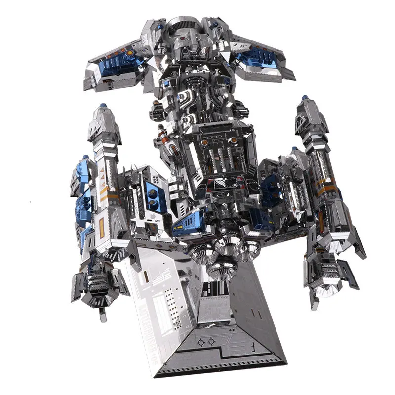 Cena MU 3D puzzle metalowe Star Craft wielobarwne batlecruiser YM N015 BS Model DIY 3D laserowo wycinane montaż zabawki puzzle do audytu