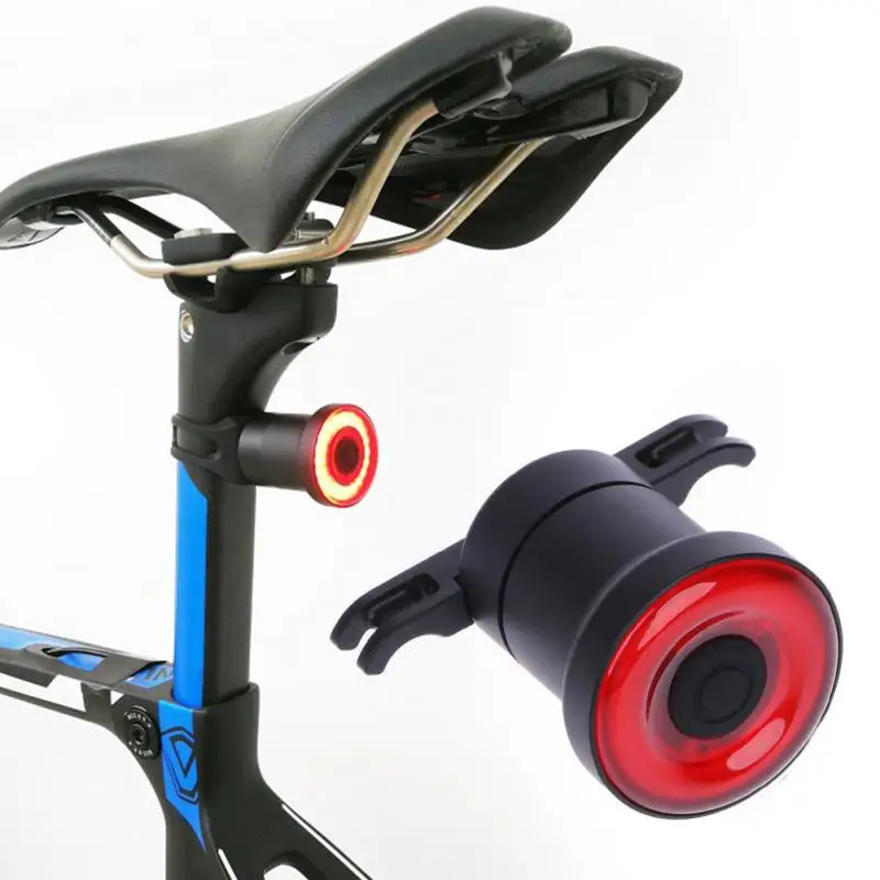

Mini Bike Brake Light Intelligent Sensory Bicycle Rear Light USB Rechargeable Bike Taillight Warning Lamp #XJ