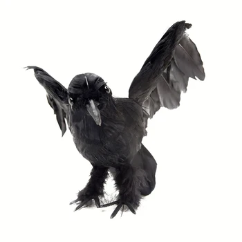 

3Pcs Crow Props Halloween Lawn Vivid Feathered Bird Realistic Halloween Prop Decor Simulated Crow Farm Ornaments