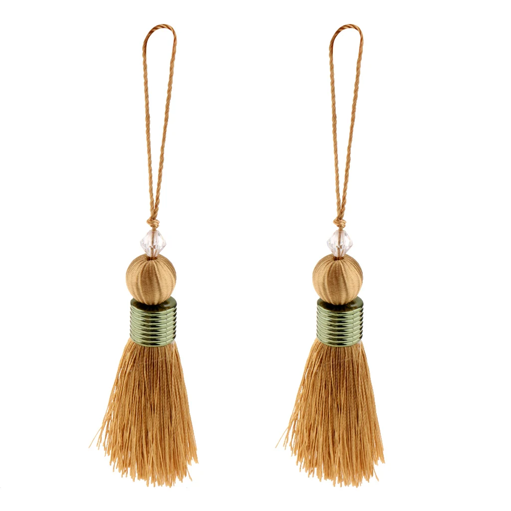 2pcs Pendant Bag Chain Key Decoration Home Decor Curtain Fashion  Long Silk Tassel DIY Window curtains Accessories