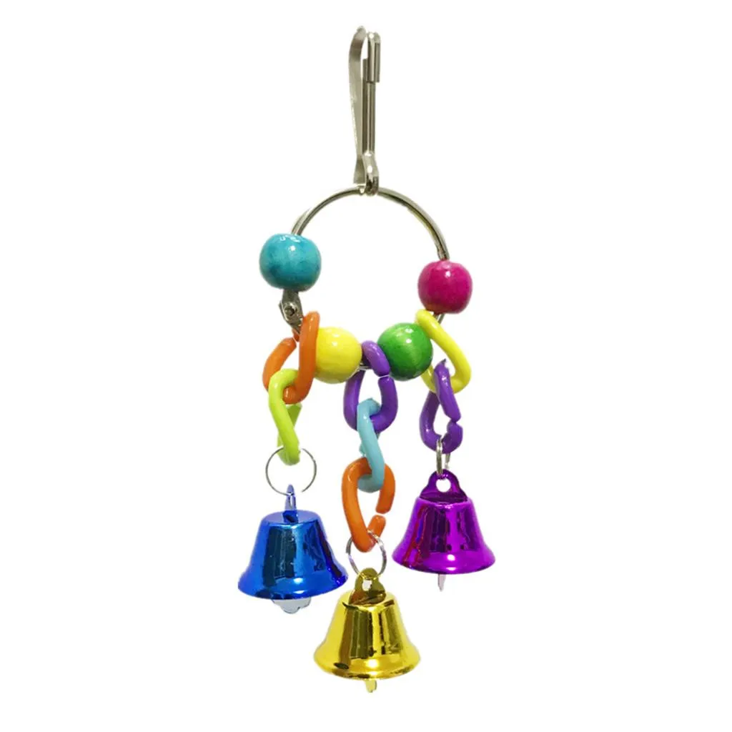 6 шт./1 компл. попугай птица любимая игрушка набор Разноцветные колокольчики подвесной мост деревянный звонкое красочные Кейдж домашних