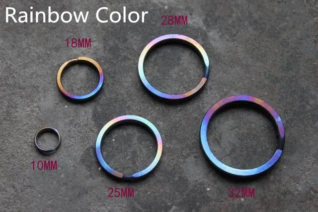 

1PC Rainbow Color Titanium Alloy Ultra Light Key Hanging Key Ring DIY Accessories Key Chain Clip Keychain EDC Pocket Tool