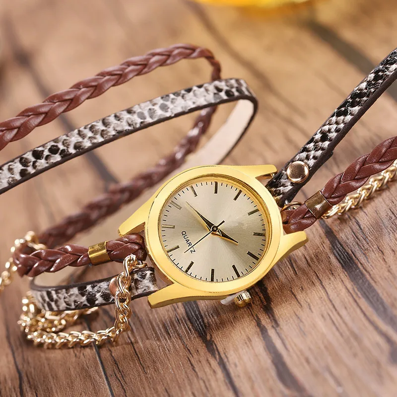 Geneva кварцевые часы женские роскошные брендовые JW браслет под старину часы для женщин тканые леопардовые золотые наручные часы xfcs