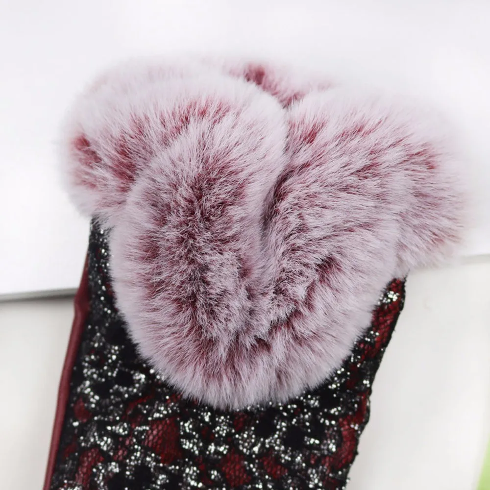 1 пара роскошных женских зимних перчаток PU осенние элегантные хлопковые перчатки мягкие водительские перчатки варежки# EW