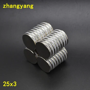 

100pieces 25*3 N52 Strong Round Cylinder Magnet 25x3mm Rare Earth Neodymium Magnet 25x3 25mmx3mm 25mm*3mm