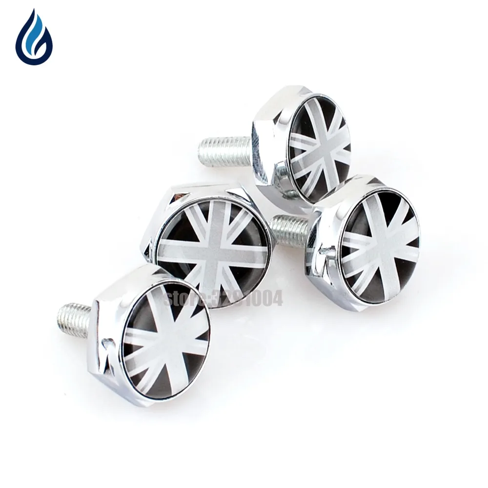 British Flag Emblem Car License Plate Bolts Frame Screws For Land Rover