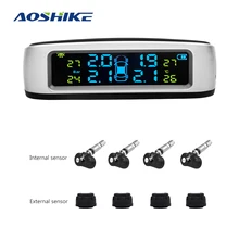 AOSHIKE Wireless Car Tire Pressure Alarm Monitor System TPMS LCD Display Solar Powered Car 4 External Sensor Temperature Alarm AOSHIKE Wireless Car Tire Pressure Alarm Monitor System TPMS LCD Display Solar Powered Car 4 External Sensor Temperature Alarm