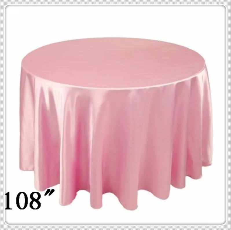 10pcs 108'' Round Satin table cloths round table cloths for weddings