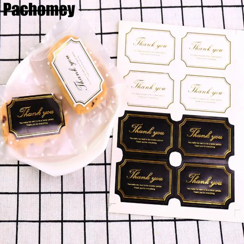 

240pcs/lot Sticker Labels Seals 4.7*3cm Gift Stickers for Wedding Seals "Thank You" in Gold PP120601