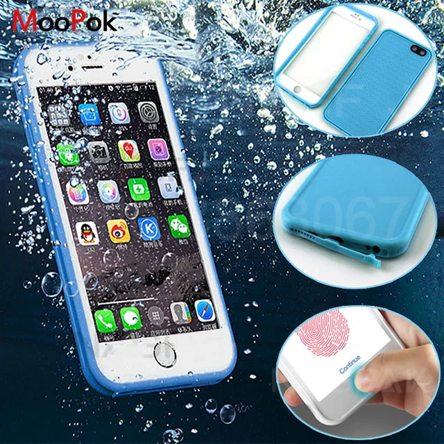 Cheap Luxury 360 WaterProof Case For Iphone 6 6s 8 Plus TPU+PC Waterproof Screen Touch Phone Cover for iphone 7 7Plus Phone bag Case