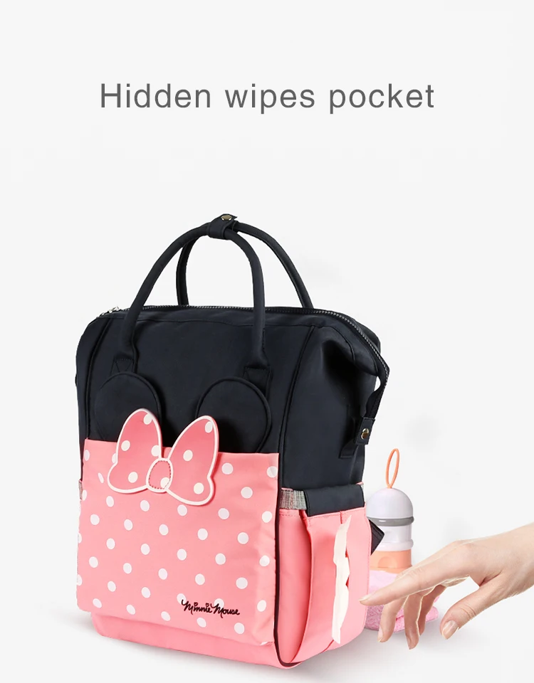 Сумка для подгузников disney, рюкзак, детские сумки для мамы, Микки и Минни, мокрая сумка, модный органайзер для подгузников для мам и мам, USB дорожная коляска