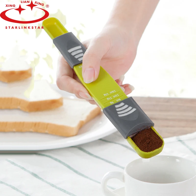 

1 PC Measuring Spoons Double Heads ABS Eight Stalls Adjus Scale Kitchen For Salt Coffee Tea Powder Kitchen Gadgets Spoon Scales