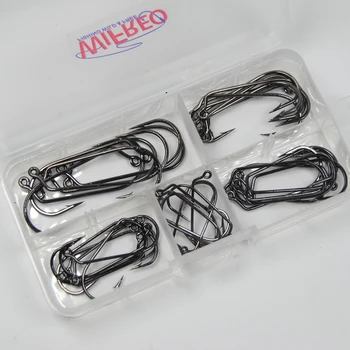 

[40pcs/Set ] #1~4/0 High Carbon Steel 60 Degree Jig Hook Combo Kit Fishhooks Pesca Jig Fishing Hooks with Fishing Tackle Box
