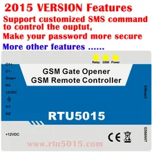 Free shipping GSM gate opener 2digital input 1 relay out mobile phone control Andriod APP Caller ID access door lock RTU5015