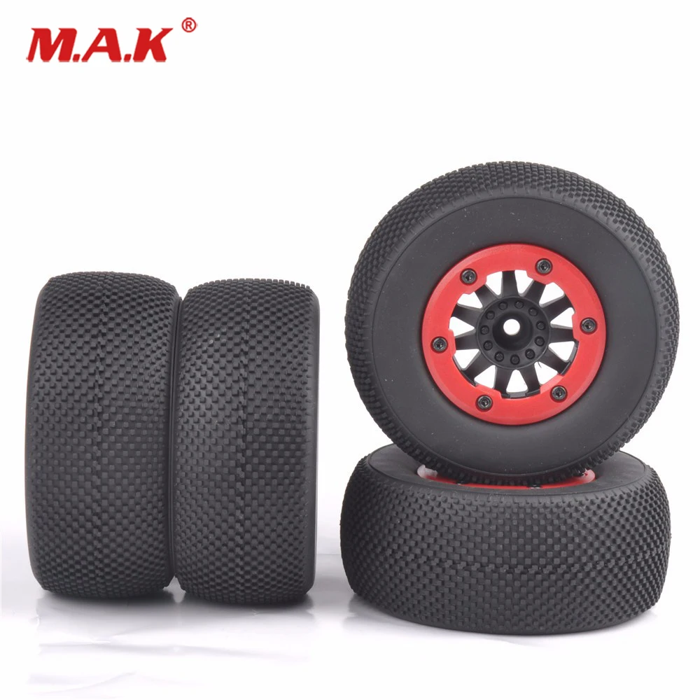 

RC 4 PCS/Set Tires Set Tyre Wheel Rim fit 1:10 TRAXXAS SlASH HPI Short Course Truck Car Model Toys Accessories