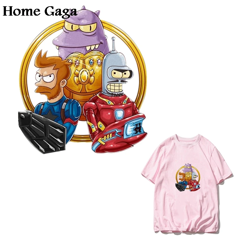 

Homegaga Futurama Clothes Heat press Transfers Stickers Iron on Patch Handmade Decoration Appliques Jeans T-shirts D1757