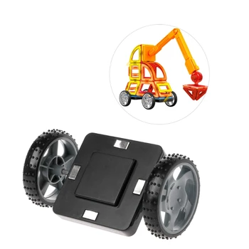 

Magnetic Building Block Car Base Wheels Designer Construction Bricks Matched Toy