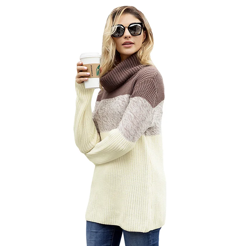 Brown-Cowl-Neck-Color-Blocked-Sweater-LC27944-17-4 