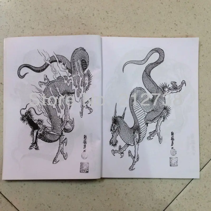 100 драконов, японский дизайн татуировки, ссылка на Horimouja Flash Book 11"