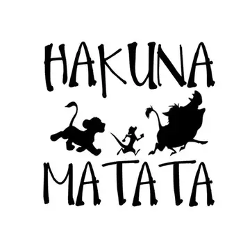 

13.8cm*13.3cm Car Sticker HAKUNA MATATA Lion King Simba Car-Styling Vinyl Stickers Funny Decal For Car Body Sticker Decoration