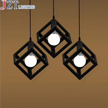 

ZYY Popular American Country Square Meals Pendant Lmap 3 Head Iron Creative Stage Droplight Sitting Room Loft Wrought Iron Light