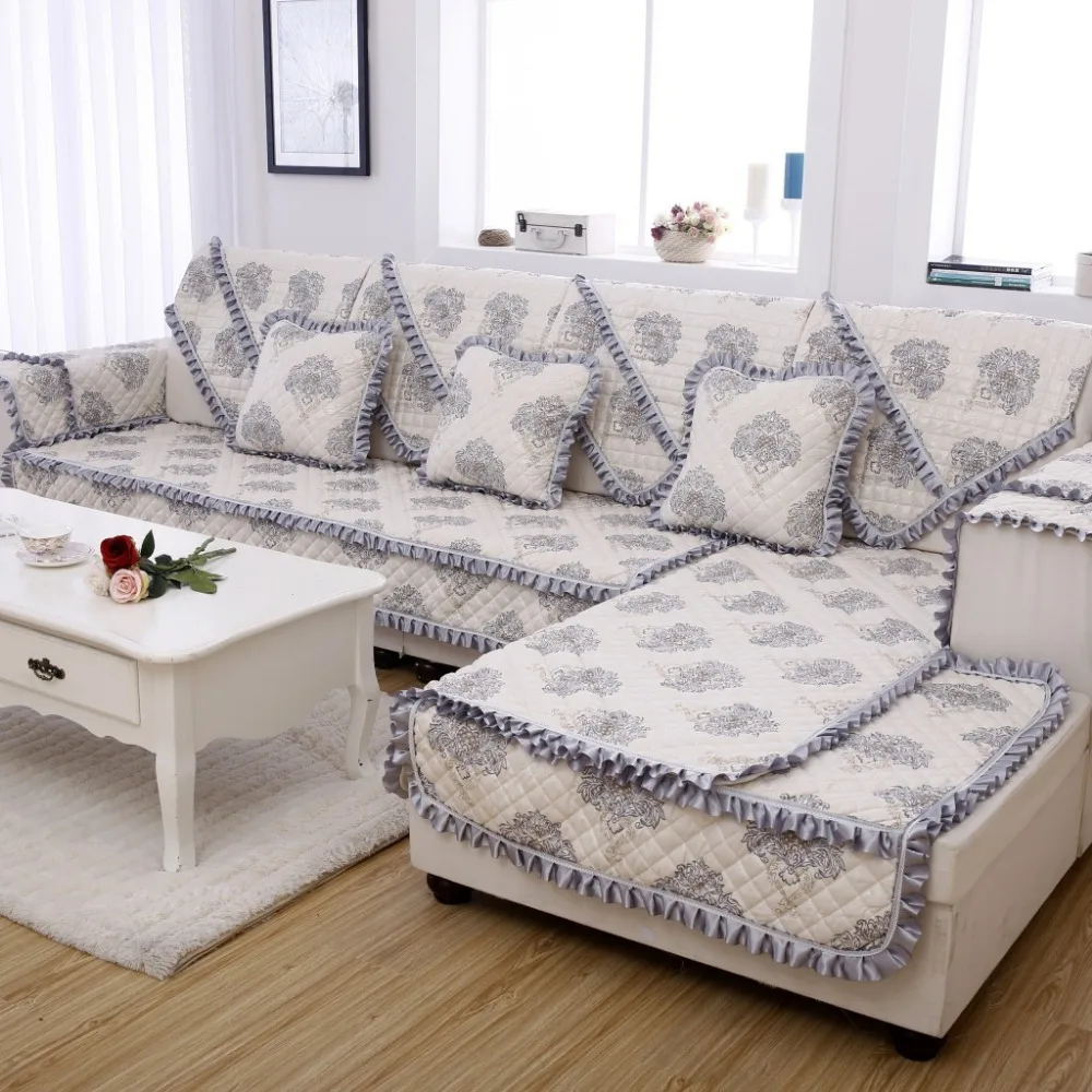 

Non-Slip L Shape Sofa Cover Sofa Cushion Fabric Lace Fashion Four Seasons Available Home Wedding Decorating