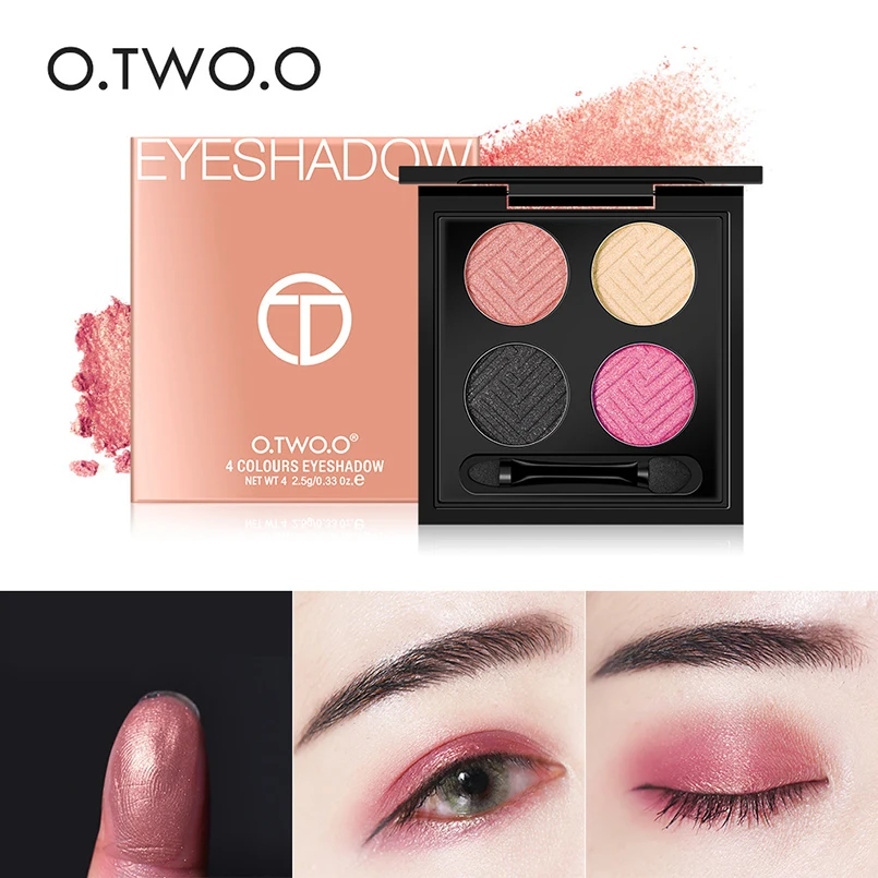

O.TWO.O 4Color Eyeshadow Palette Long Lasting Eye Tint Shimmer Matte Eyeshadow Palette Non Dizzy Nude Eyeshadow Pigment Cosmetic