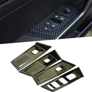 

4PCS Interior For VW Volkswagen T-ROC 2017 2018 ABS Window Control Panel Glass Lift Switch Frame Cover Trim Left Hand Driver