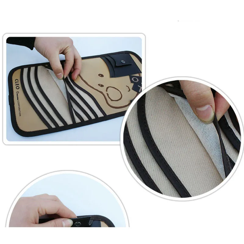 prativerdi Cartoon Car Multifunction Sun Visor Sets For DVD Case Automotive Supplies Storage Bag Car CD Holder Travel organizer2