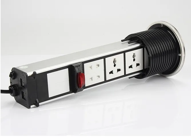 Новая Выдвижная розетка подъемная Беспроводная зарядка USB зарядка, 15а, кухня делая Настольный с Гнездо индикатора/USB зарядка