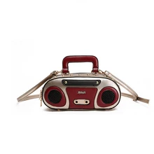 2016 Retro Radio Shape Bag Ladies Cute Handbag Shoulder Bag Messenger Bag Rock Crossbody Bag clutch bolsa feminina