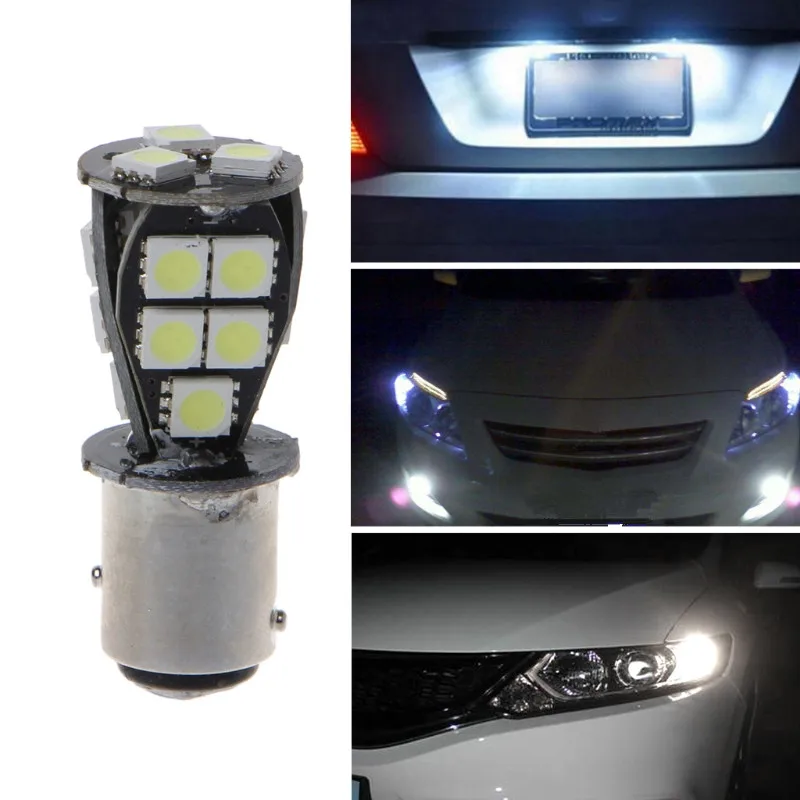 Белый CANBUS 1157 BAY15D 21 светодиодный 5050 SMD P21/5 Вт стоп сигнал задний фонарь лампа