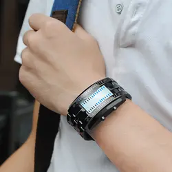 Relogio Masculino для мужчин спортивные часы для мужчин Led винтажные часы Черный Нержавеющая сталь наручные часы с двумя функциями для мужчин