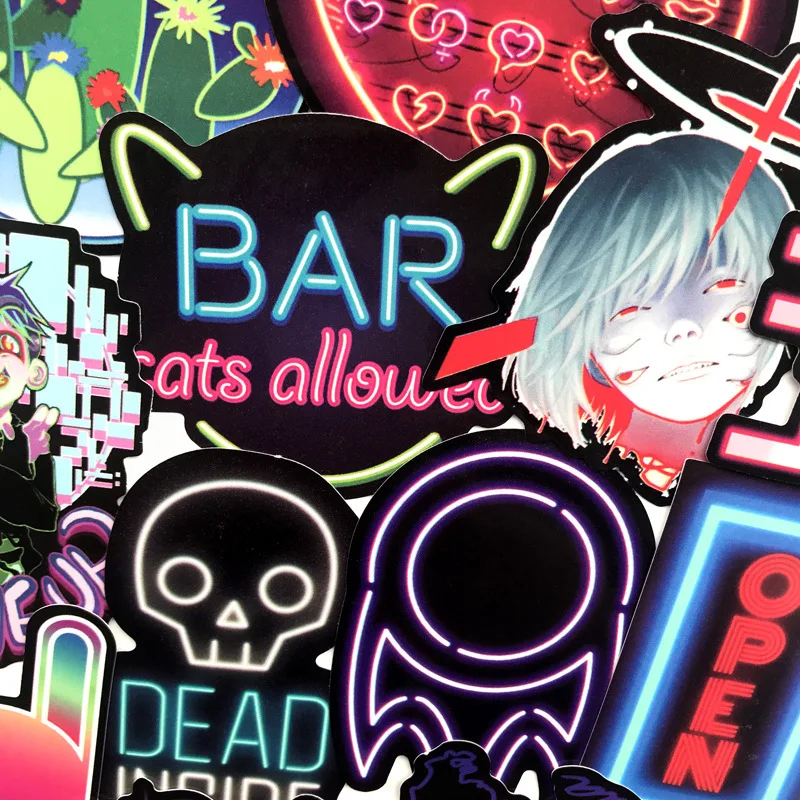 25Pcs Cool Neon Light Sticker Animal Cute Decals Waterproof Stickers DIY Gifts for Children to Laptop Guitar Fridge Bicycle Car 25Pcs Cool Neon Light Sticker Animal Cute Decals Waterproof Stickers DIY Gifts for Children to Laptop Guitar Fridge Bicycle Car