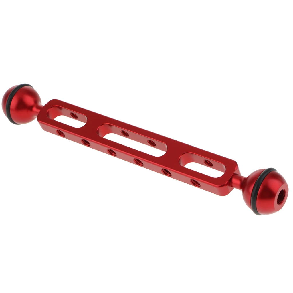 Dual Ball Joint Extension Aluminum Arm For Camera Diving Underwater Photography - Red (7.87 Inch Length)