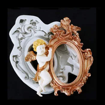 

Angel Photo Frame Shaped Fondant Cake Decoration Tools Silicone Cake Mold Craft kitchen Candy Chocolate Molds Pastry Tool