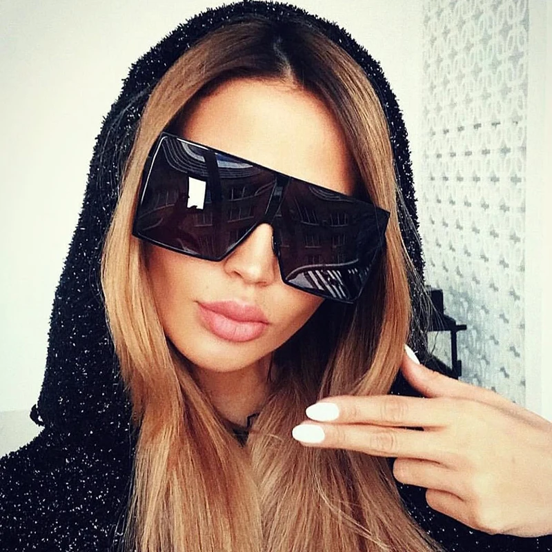 

Oversized Sunglasses Women Men Big Square Mirror Sunglasses Fashion 2019 Gradient Lens Shades For Ladies Summer Glasses Oculos