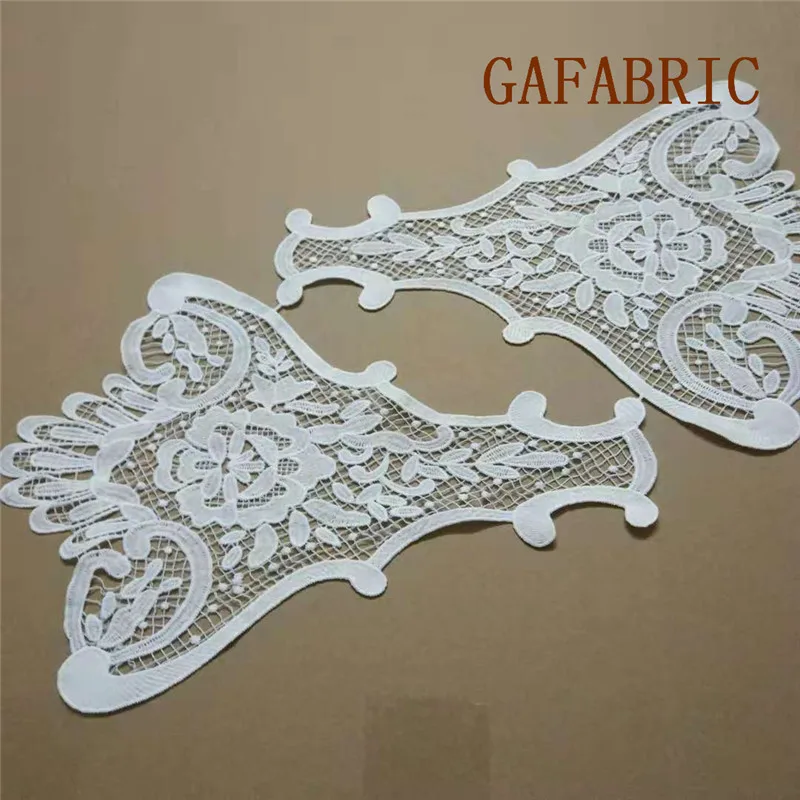 

Hight Quality Embroidered Lace Motif Water Soluble Lace Trim DIY Embroidered Motif Lace Sewing Crafts 1 pair