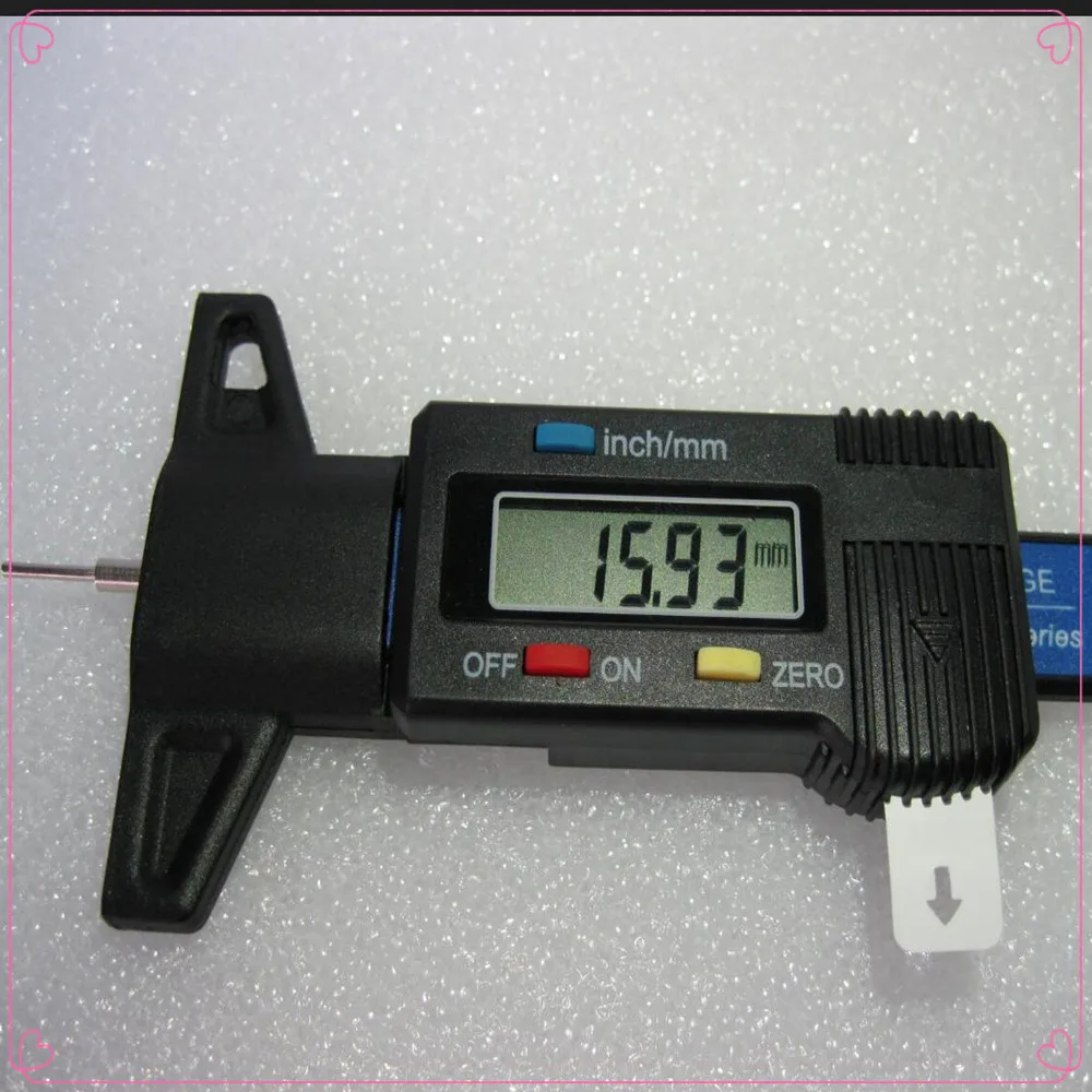 Digital Depth Gauge 0 25mm/0.01 Tread Depth Gauge LCD Display Tyre