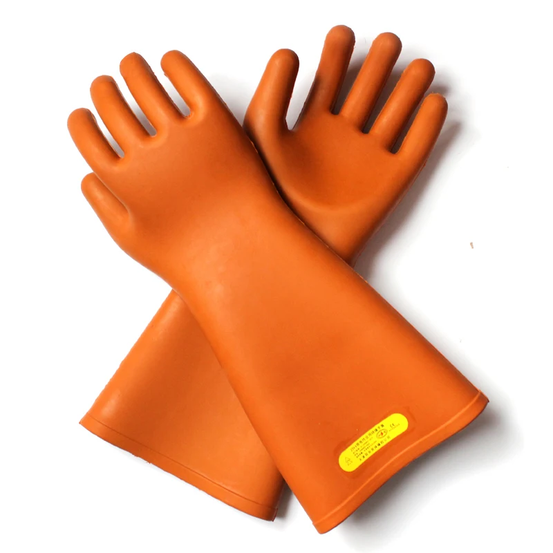 Изолированные Перчатки подлинной защиты 25KV-20kv мощность значение промышленные резиновые перчатки электрическая ударопрочность изоляционная перчатка