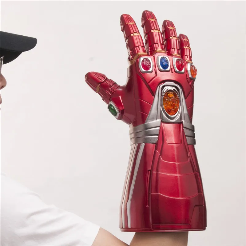 

1:1 The Avengers 4 Iron Man Infinity Gauntlet LED Light Superhero Tony Stark Infinity Stone Cosplay Gloves PVC Kid Gift