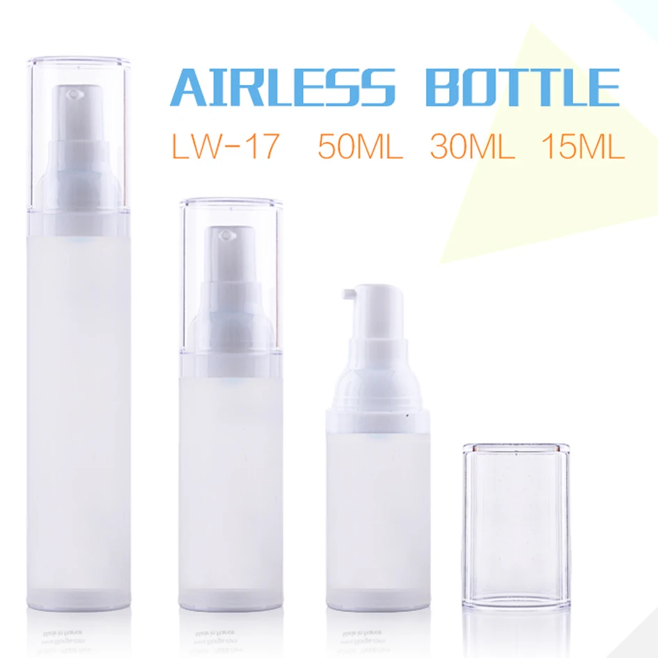

50pcs/lot Free Shipping 15ml 30ml 50ml airless bottle frosted/matte vacuum pump bottle lotion bottle with PP material