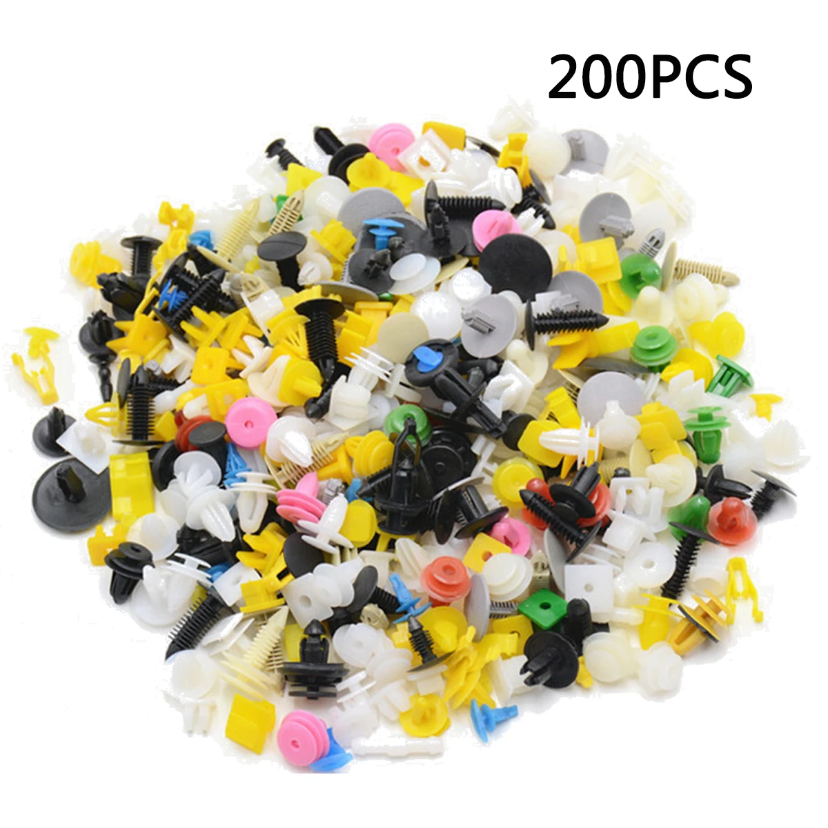 200 pcs 200 шт смешанный Автомобильный крепеж, автомобильный бампер, фиксатор, заклепка, дверная панель, подкрылок, универсальный, подходит для всех автомобилей - Название цвета: 200 pcs