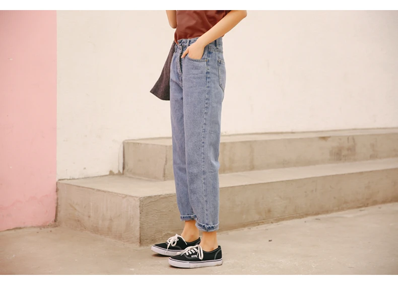 Модная уличная одежда весна осень Кнопка вывих украшения женские джинсы корейский стиль женские джинсовые брюки с высокой талией