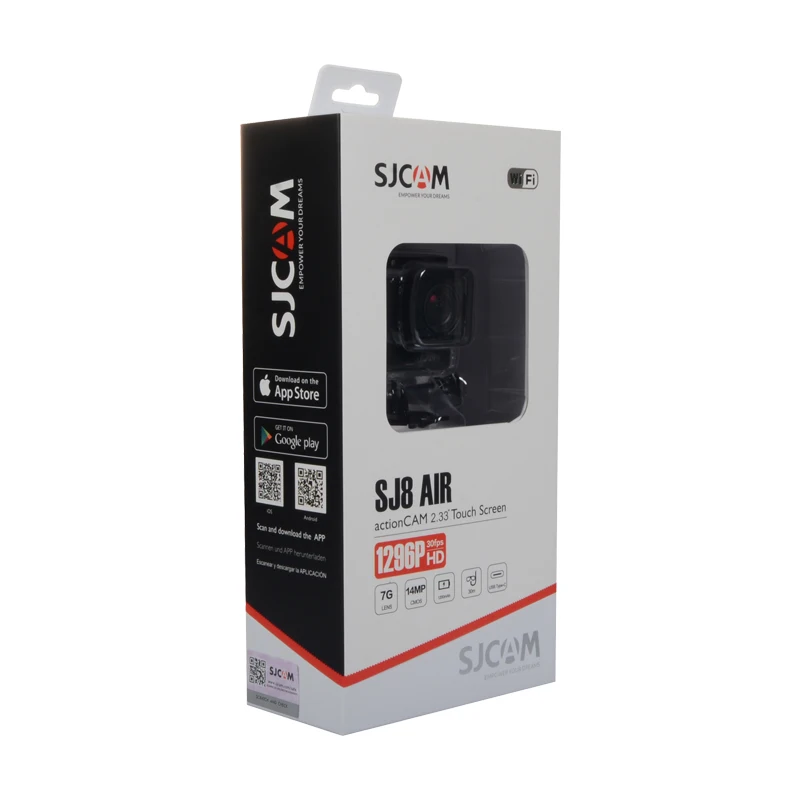 SJCAM SJ8 воздушная экшн-камера, Wi-Fi, удаленная камера на шлем, Ультра HD 1296P 30FPS, экстремальные виды спорта, DV Водонепроницаемая камера