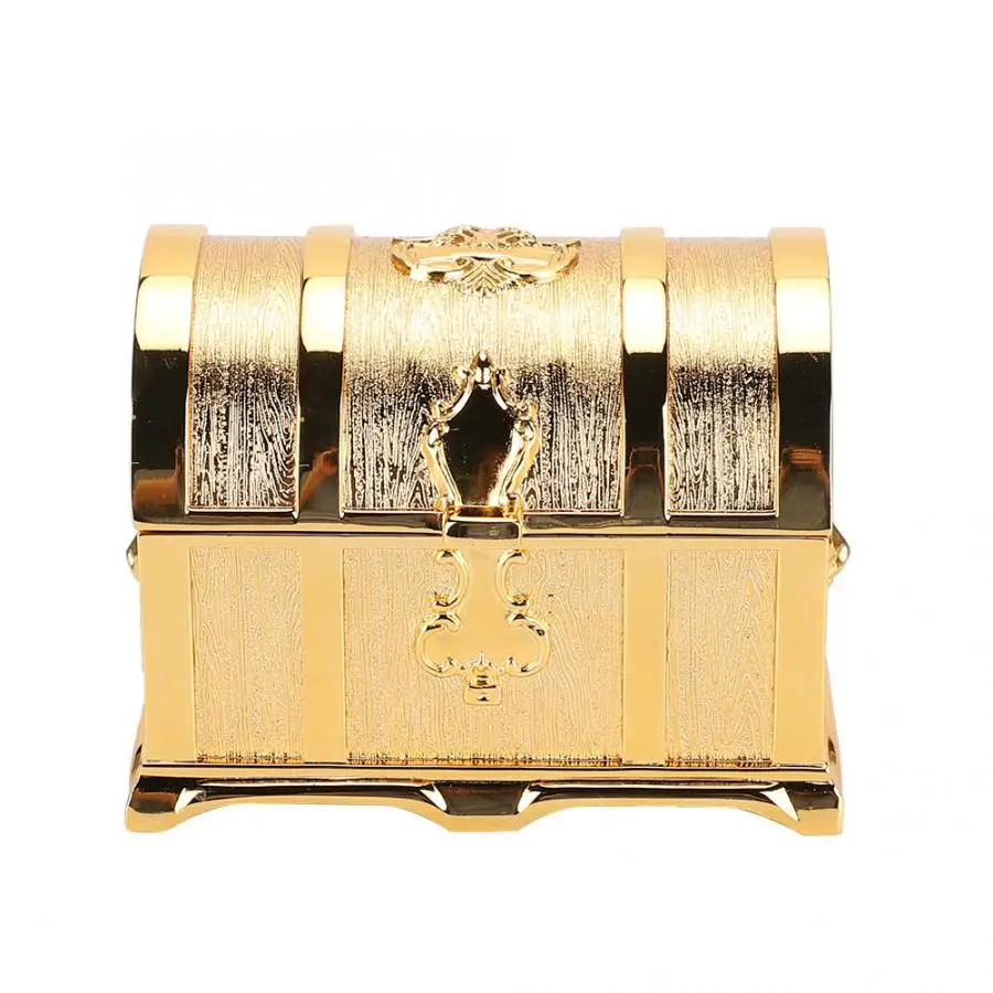 

Golden European Style Retro Treasure Chest Jewelry Box Pirate Style Jewelry Container Accessories Storage Jewelry Watch Gift Box