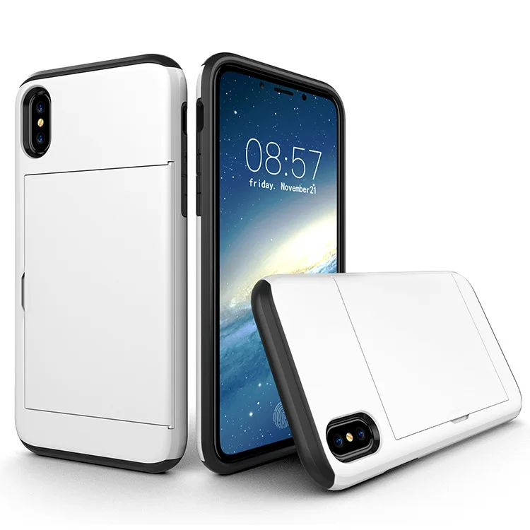 

New mobile phone case frosted sliding cover SGP card two in one shatter-resistant protective cover