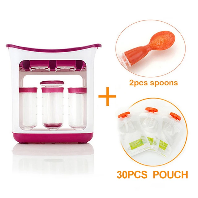 30pouch 2spoons Производитель детского питания делает органическую еду для новорожденных, свежие фрукты, емкости для сока, хранение для кормления детей, изоляционные сумки для детей - Цвет: 30pouch 2spoons