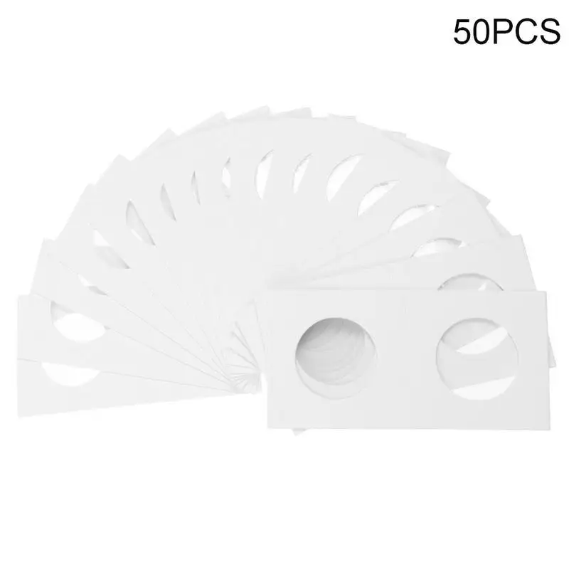 

50pcs 40mm Coin Holders Storage Clip Case Paper Bags Flip 2x2 Flips Paper Boards Coin Collection Home Decor